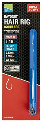 Preston MCM-B Banded Hooklengths, 8 Pack, Size 4, Barbless, Micro Barbed, Metal, Fishing Hook, Hair Rig