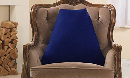 Lancashire Textiles Limited Manufacturers of quilts, pillows and homewares | Soft Suede Magnetic Therapy Lumbar Support Triangle Cushion (Dark Blue)