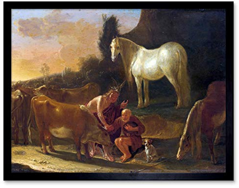 Artery8 Willem Ossenbeeck Merkur und Io griechischer Mythos Gerahmter Druck 30x40 cm