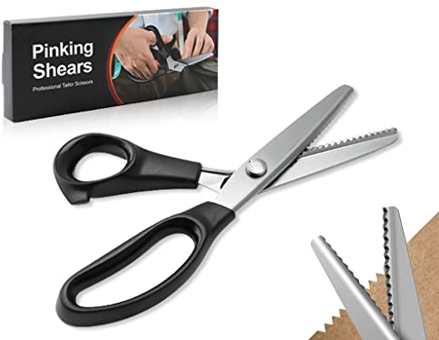 Anlising Zackenscheren,5MM Dreieck-Schere,Stoffschere,Gezackte Schere, Edelstahl Scharf Schere,Zickzackschere,Lace Schere,Schneiderschere,für Schneiden von Stoff,Kleidung,Nähen,Papier,Basteln(Schwarz)