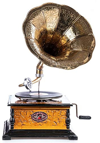 Trichter Grammophon his Masters Voice Plattenspieler Art Deco Schellackplatte lup009 Palazzo Exklusiv