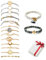 15 Stück Armbänder Damen Set, Verstellbar Zart Charms Schale Schildkröte Weltkarte Muschel Infinity Unendlichkeit Herz Perlen Quaste Armband, Geflochten Boho Schmuck Geschenk für Frauen Frau Mädchen
