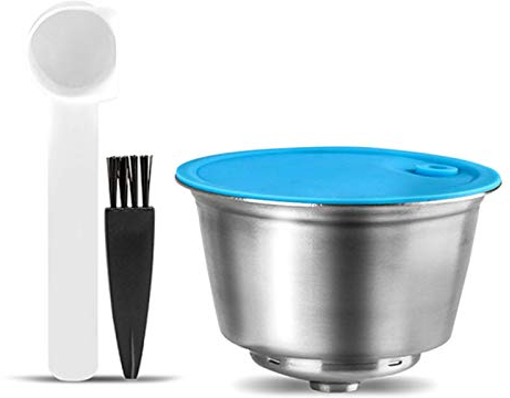FOXNSK Refillable Stainless Steel Coffee Filter Cup - Reusable Capsule for Dolce Gusto