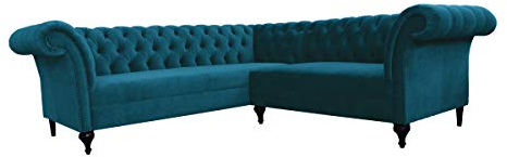 jvmoebel Chesterfield Ecksofa Eckcouch Designer Sofa Couch Samt Ledersofa SLIII Sofa №87