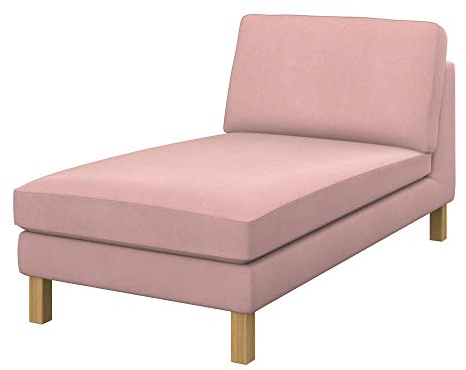 Soferia Kompatible Ersatzbezug fur KARLSTAD Freistehende Recamiere, Stoff Majestic Velvet Blush Pink (FLECKENABWEISEND und WASSERABWEISEND), Rosa