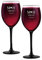Maverton Ensemble de 2 Verres à vin Personnalisés - 330ml Verre a vin rouge et blanc - Cadeau Personnalisé pour Parents - Cadeau Couple - Classic Verre à pied noir - Mariage