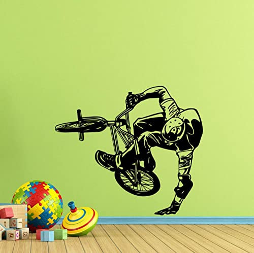 Fahrrad Wandtattoo Zeichen BMX Biker Geschenk Trick Gym Poster Extremsport Aufkleber Vinyl Inspirierend Dekoration Tapete 48X42CM