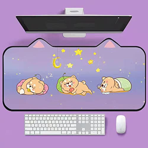Mauspad Netter Hundestern-Flieder Mousepad Rutschfester Gummibasis Gaming Mauspad Verschleißfest Vernähte Kanten Mouse Pad Verbessert Geschwindigkeit Und Präzision Maus Pad 300x600x3mm