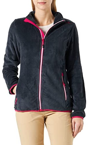 CMP Giacca In Pile Highloft da Donna, Nero (Titanio Fucsia), 56