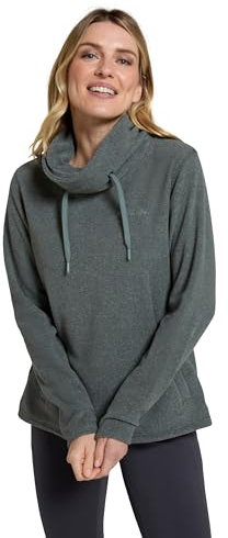 Mountain Warehouse Hebridean Womens Cowl Neck Fleece - Breathable Sweater, Brushed Inner & Two Front Pockets – Ideal For Spring Summer, Travel & Outdoors Dark Khaki Women's Size 12