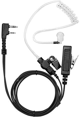 LEIMAXTE Two Way Radio Headset for Baofeng, Kenwood, Retevis 2 Pin Walkie Talkie Surveillance Earpiece with Mic PTT, Acoustic Tube