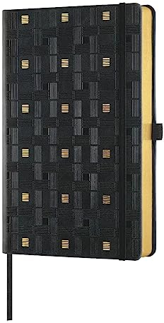 Castelli Milano Notizblock 25x19cm 192 Seiten kariert | Brulion Zeichenbuch | Zum Schreiben der Kalligraphie Schule Studium Arbeit | FSC Satiniergummi | Weaving Gold