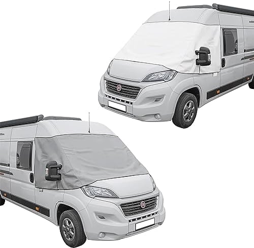 Frontschutzplane für Ducato X 290 Bugschutzplane ab 2014 Frontscheibenabdeckung Abdeckplane (Grau)