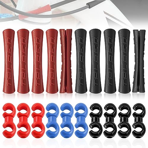 GZqiancang Pack of 10 Brake Cable Protective Cover, Rubber Bicycle Cable Protector with 10 Cable Clips, S Guide Hooks for Mountain Bike, Road Bike, Folding Bike, City Bike