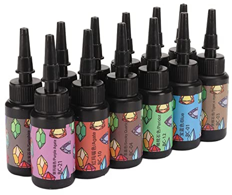 UV Resin 12 Pcs 10ml Hard Transparent Crystal Clear Fast Curing Ultraviolet Cure Resin Kit for DIY Jewelry Making