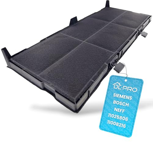 DL-pro Filtre à charbon 462 x 198 mm de rechange pour Siemens Bosch Neff 20004001 11008216 DSZ4561 LZ45610 Z54TC02X0 Filtre à charbon actif pour hotte aspirante Fonctionnement en recyclage