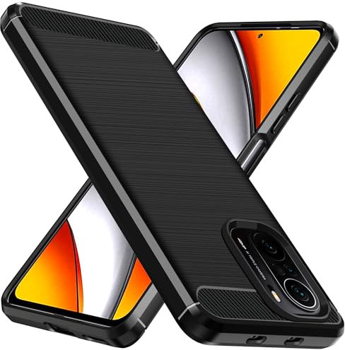 ivoler Silikon Hülle für Xiaomi Poco F3 5G / Xiaomi Mi 11i, [Militärischer Schutz] Stoßfest Handyhülle, Dünne Weiche Flexible TPU Kratzfest Schutzhülle Anti-Fingerabdruck Case Cover, Schwarz