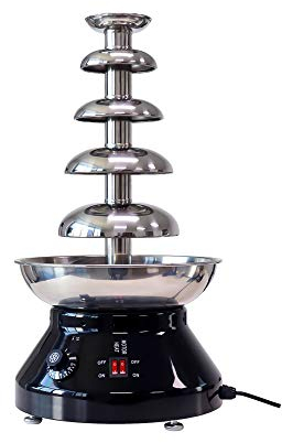 PPGE Home 5-Tier Chocolate Fondue Fountain Machine 3L Stainless Steel Commercial Chocolate Fountain for Party Wedding Restaurant, 30℃~110℃ Adjustable, Red