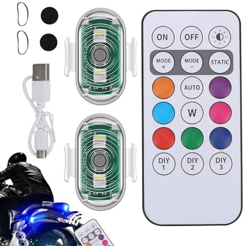 Motorrad Blinklicht - Motorräder LED Drohne mit Fernbedienung Anti-Kollision Nachtsignal Drahtloses Licht für Auto Motorrad Drohne