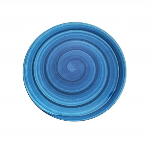 BRANDANI Acquerello Piatto Piano 27,5 cm Ceramica Blu 2 Pezzi