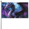 Flaggen, 90 x 152 cm, doppelseitige Flagge mit Messingösen, violetter Drache, violetter Mond, Willkommensflaggen für Jahrestag, Hochzeit, saisonale Feiertage, Außendekoration, Flaggen