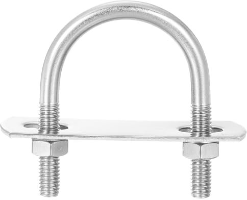 sourcing map Round U-Bolts, 6 Sets 40mm(1.57) Inner Width 58mm Length M6 304 Stainless Steel U Clamp Bolt with Nuts and Plates, for Boat Trailer