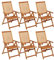 HETFTJN Esszimmerstuhl Gartenstuhl Einfacher Strandstuhl Sessel Wohnzimmer - Klappbare Gartenstühle 6 STK. mit Auflagen Massivholz Akazie für Garden Balcony Terrassen Outdoor