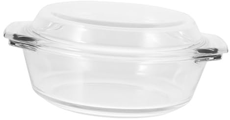 SHOWERORO Mini Cocotte En Verre 0,7l Avec Couvercle, Bol Résistant à La Chaleur En Verre Trempé, Compatible Micro-ondes Et Four, Ustensile Cuisine Multifonction Pour Repas Individuels