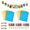 JINTANG 30 Pcs Fotorahmen aus Pappe,10 x 15 cm Kraftpapier Bilderrahmen,fotogirlande,DIY Hängende Wanddekoration mit 30 pcs Clips und 3 pcs Hanf Seile Set(Farbig)
