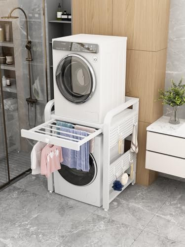 Washer and Dryer Stacking Kit with Shelf Drawer - Universal Stand for Laundry Appliances, Ideal for Front Load Tumble Dryer and Dishwasher
