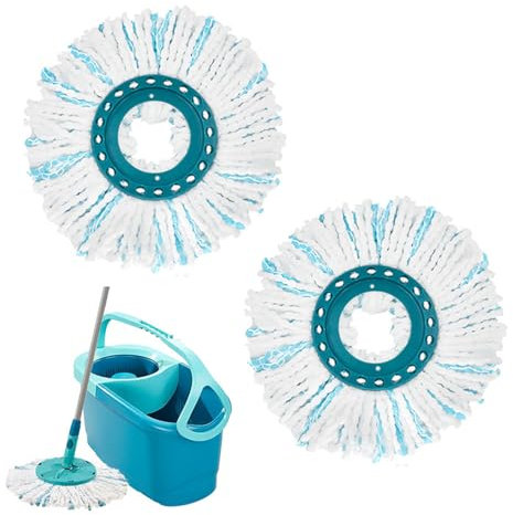 Testine di Ricambio del Mocio, 2 Pezzi di Ricambio per Mop per Pavimenti in Microfibra, Facile da Sostituire, Altamente Assorbente per Leifheit Ricambio per Tutti Tipi di Pavimento