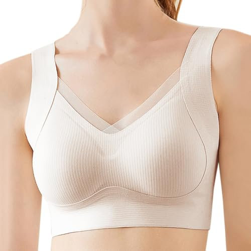 Reggiseno Senza Fili di Grandi Dimensioni con Spalline Regolabili per Coppe Modellanti Sexy da Donna Striscia Silicone Autoadesiva per Abiti Body Sposa (White, XL)