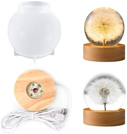 Einzigartige sphärisch Lampe sphärisch-Schöne Epoxidharz Kugel Lampe in Formen; Silikon-und Gießformen-inkl;LED Kugel für sphärisch Gießformen aus Silikon für DIY-Projekte