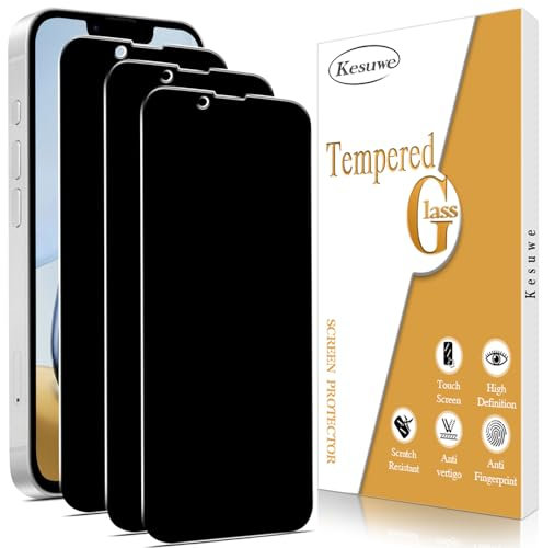 Kesuwe [3 Pack Privacy Screen Protector for iPhone 16e/SE 4 2025, Anti Spy, Anti-Scratch, 9H Hardness, Touch Sensitive, HD Clear, Case Friendly, Bubble Free, Easy to Install