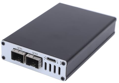 Carte Réseau Thunderbolt 3/4 USB4 10G - NIC SFP+ 10Gbps, Plug & Play Mac/Ubuntu, Aluminium sans Alimentation Externe (Port Unique) (Double Port)