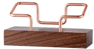 LVUNZJCA Porte-Cartes de Visite Présentoir de Cartes de Visite en Bois avec Base Simple pour Bureau(Rose Gold)