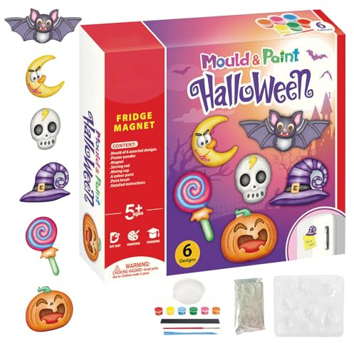 Paint Halloween Craft Pumpkin Ghost Figurines Kit, Decorative Moulds to Paint | Unpainted Chalk Figurines for -Yourself Creative, Halloween Craft Activity for Home or ECO