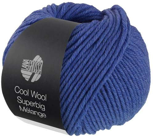 LANA GROSSA Meilenweit Superbig Melange | Extrafeine Merinowolle, waschmaschinenfest und filzfrei | Handstrickgarn aus 100% Schurwolle (extrafine) | 50g Wolle zum Stricken & Häkeln | 80m Garn FB 207