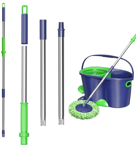 EHADOO Spin Mop Handle ONLY Mop System | Stainless Steel, 3 Pcs 142cm Adjustable Pole, Mop Stick for Floor Cleaning
