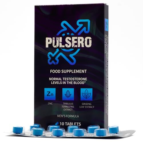 PULSERO – 10 blaue Tabletten für Männer | Komplex aus Ginseng, Maca, Tribulus & Zink | Nahrungsergänzungsmittel für Vitalität & Energ. (1)