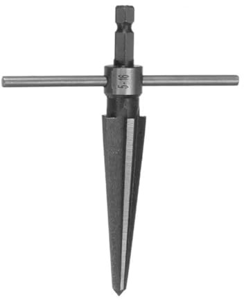 Tapered Reamer 2pcs Tapered Hand Reamer Set 1/8-1/2 (3-13mm) 3/16''-5/8'' (5-16mm) T Handle 6 Flutes Chamfer Reaming Taper Reamers Guitar