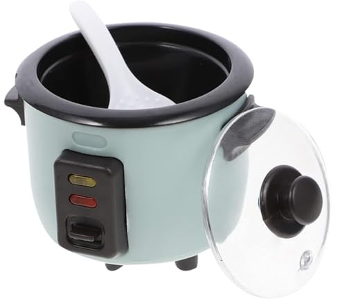 Ameble Miniature Kitchen Rice Cooker 1 12 Scale Dollhouse Mini Rice Cooker with Removable Lid and Ladle, Simulation Cooking Toy Dollhouse Kitchen Accessories