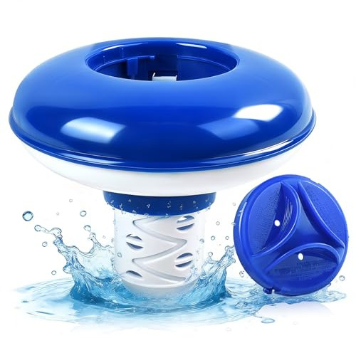Pool Dosierschwimmer, Dosierschwimmer PP Chlor Schwimmer, Pool Chlor Dosierer, Chlortabletten Schwimmer für Schwimmbäder, Whirlpools, Spas, Aquarien, Springbrunnen (Blau-A)