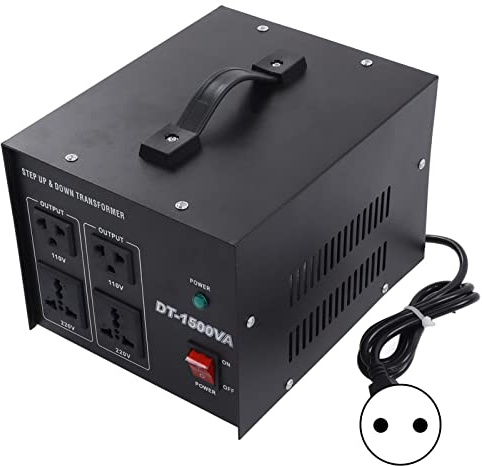 Transformateur de Tension Robuste 1500 W – Convertisseur de Puissance élévateur et abaisseur – Unité bidirectionnelle 110 V à 220 V et 220 V à 110 V avec Noyau 100% cuivre –