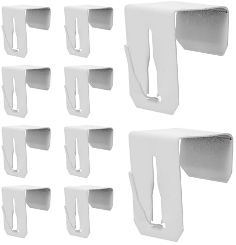 FOMIYES Lot de 10 Crochets Métalliques à Clipser pour Cadres de Fenêtre, Clips Suspendre pour Guirlandes Lumineuses et Rideaux, Fixation sans Perçage, Épaisseur Cadre 12-20 Mm, Usage