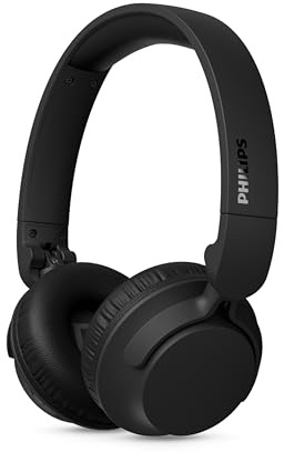 Philips TAH4500BK Cuffie wireless on-ear con cancellazione rumore, 70h riproduzione, Bassi dinamici, Driver 32mm, Bluetooth6.0 Multipoint, Cuscinetti/batteria sostituibili - Nero