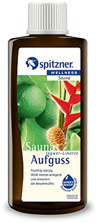 Essenza per sauna di Spitzner zenzero-limetta fruttato-speziato 190 ml - concentrato sauna benessere con profumo da sauna tonificante, sistema immunitario forte, olio naturale per sauna