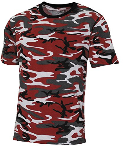 MFH Men's US Streetstyle T-Shirt Red Camo Size XL