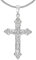 CLEVER SCHMUCK Set Silberner Anhänger großes INRI Kreuz 42 x 22 mm mit Jesus barockstil glänzend & Kette Panzer 50 cm lang Sterling Silber 925