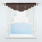 ESLIR Scheibengardine mit Tunnelzug Kleinfenster Gardinen Küche Bistrogardinen Transparent Stores Fenstergardine Voile Braun BxH 120x145cm 1 Stück